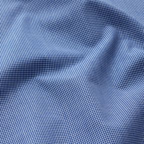 Košilová tkanina mini kostka – bílá/džínově modrá, 
