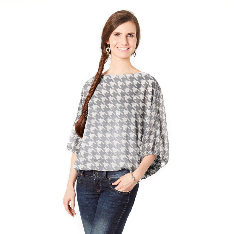 Směs viskózy s kovovým leskem a psím brkem – černá/bílá | Zbytek 70cm,  image number 6