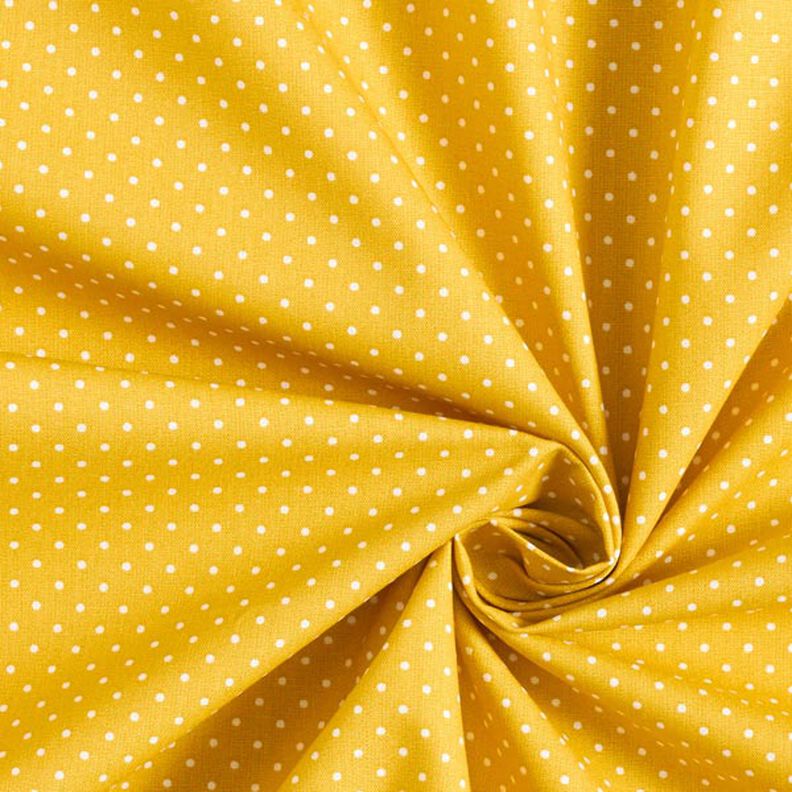 Bavlněný popelín Malé puntíky – hořčicove žlutá/bílá,  image number 5