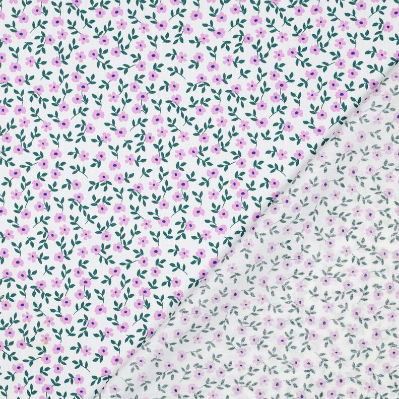 GOTS Bavlněný popelín Rozsypané kvítky | Poppy Fabrics – bílá/růžová, image number 4