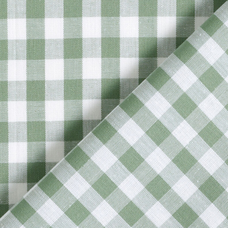 Bavlněná látka Vichy károvaná 1 cm – šalvějová/bílá,  image number 4