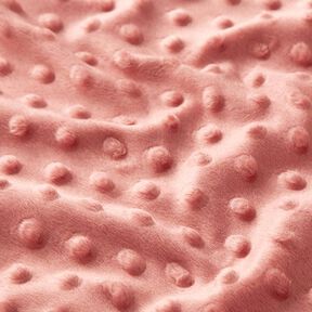 Hebký fleece vyražené puntíky – starorůžová, 