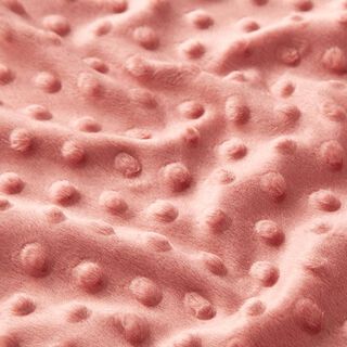 Hebký fleece vyražené puntíky – starorůžová, 