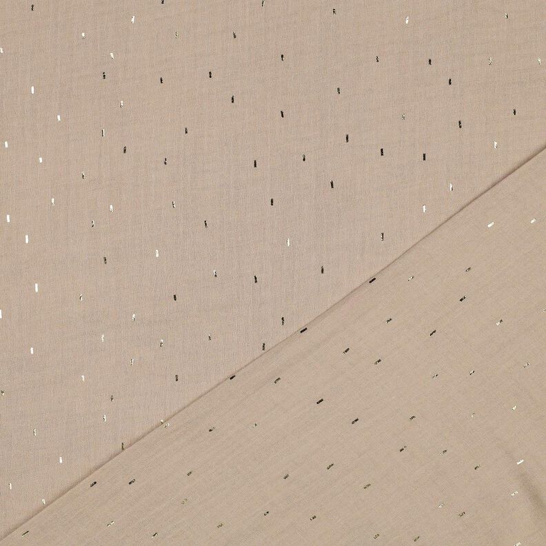 Mušelín / dvojitá mačkaná tkanina Pravoúhelník Fóliový potisk | Poppy Fabrics – sasanková/zlatá,  image number 4