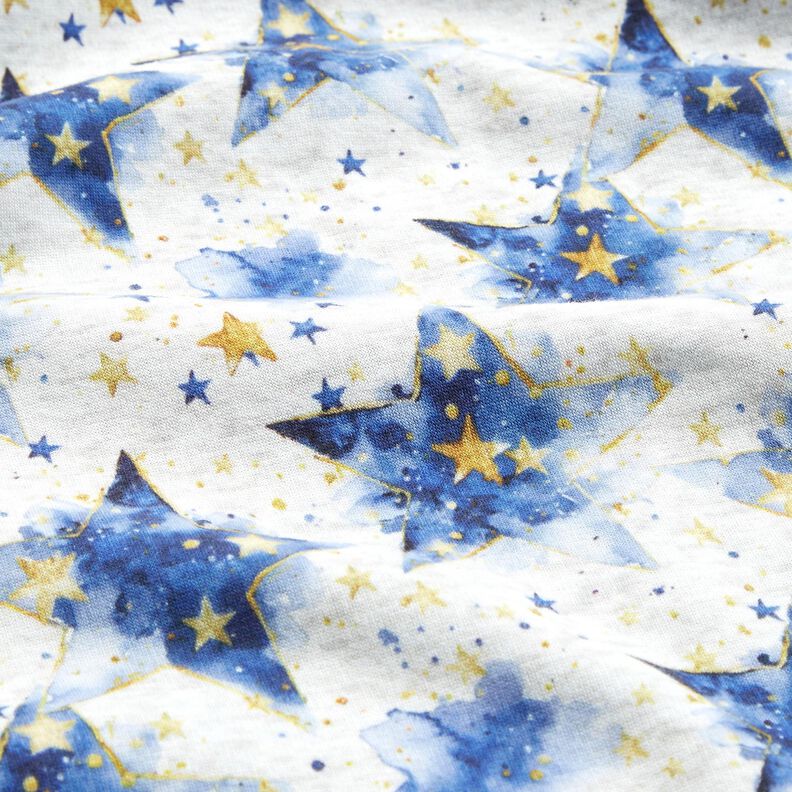 Alpenfleece Akvarelové hvězdy – přírodni/indigová,  image number 2