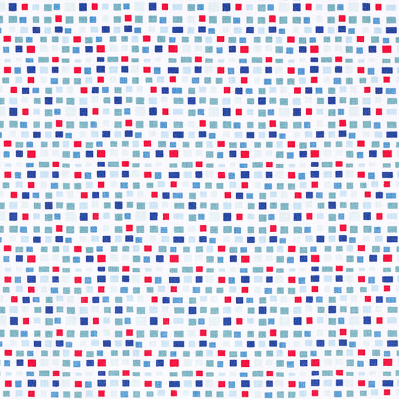 Bavlněný kreton Kostka – modrá,  image number 1
