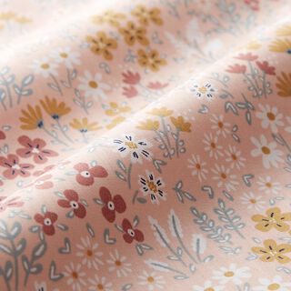 Povrstvená bavlna Barevná květinová louka – světle růžová/světlý odstín bobulového ovoce, 