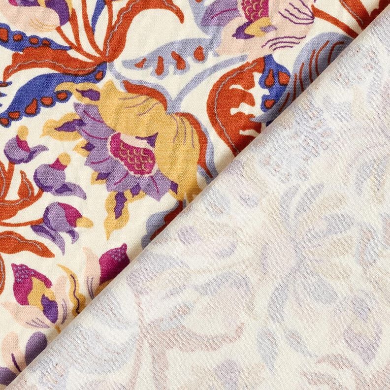 Viskózový žerzej Květiny a ornamenty | Katia Fabrics – kremová/levandulová,  image number 4