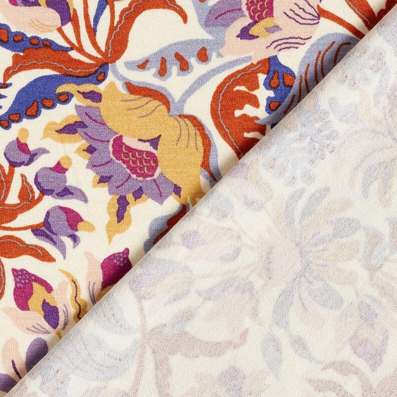Viskózový žerzej Květiny a ornamenty | Katia Fabrics – kremová/levandulová, image number 4