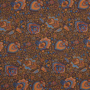 Košilovina Retro květiny a paisley vzory – noční modrá/karamelová, 