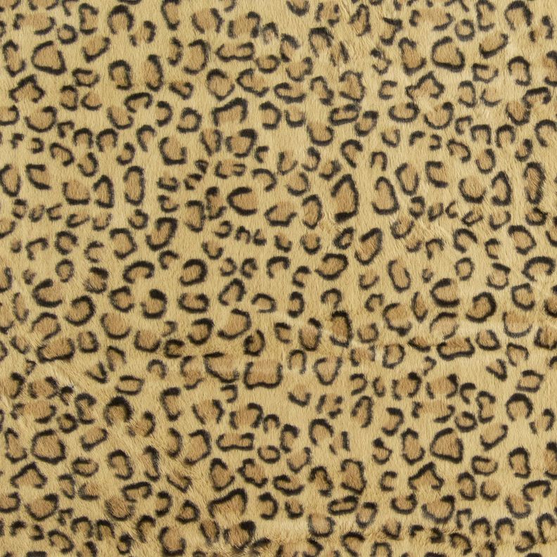 Super měkká umělá kožešina s leopardím potiskem – starozlatá/černá, image number 1