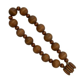 Magnetická úchytka z dřevěných kuliček [51cm] – tmavě hnědá, 