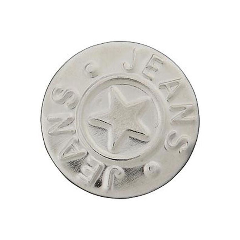 Džínový patentní knoflík Hvězdička – stříbrná kovový,  image number 1