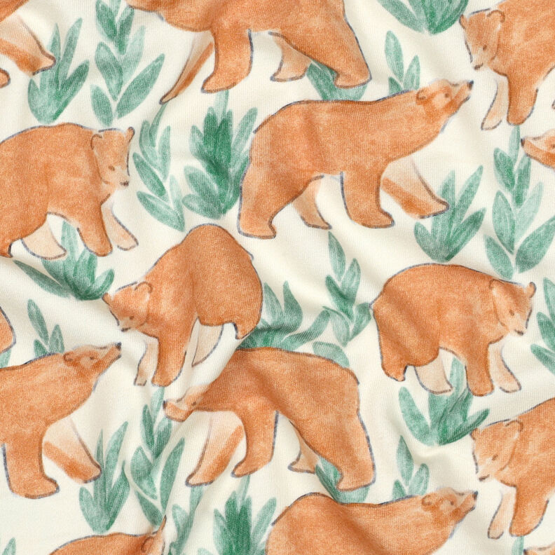 Francouzské froté letní teplákovina Akvareloví medvědi digitální potisk | Poppy Fabrics – vlněná,  image number 2