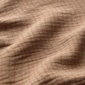 Směs lnu a bavlny Žakár Vlnkový vzor – středně hnědá | Zbytek 60cm, 