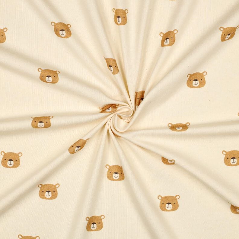 GOTS Bavlněný žerzej Medvědi | Poppy Fabrics – vlněná bílá/světle hnědá,  image number 3