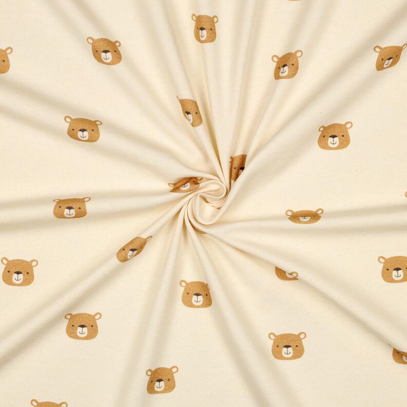 GOTS Bavlněný žerzej Medvědi | Poppy Fabrics – vlněná bílá/světle hnědá, image number 3