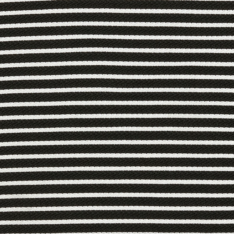 Žakárový žerzej s vodorovnými pruhy – černá/bílá,  image number 1