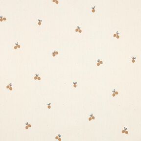 GOTS Bavlněný popelín Malé citrony | Poppy Fabrics – přírodni/srnčí hnědá, 