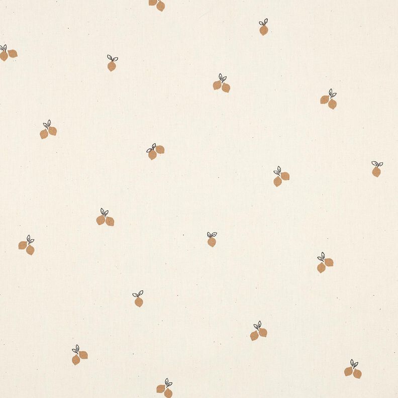 GOTS Bavlněný popelín Malé citrony | Poppy Fabrics – přírodni/srnčí hnědá,  image number 1