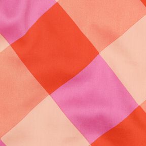 Bavlněný satén Large Gingham | Nerida Hansen – korálová/světle růžová, 