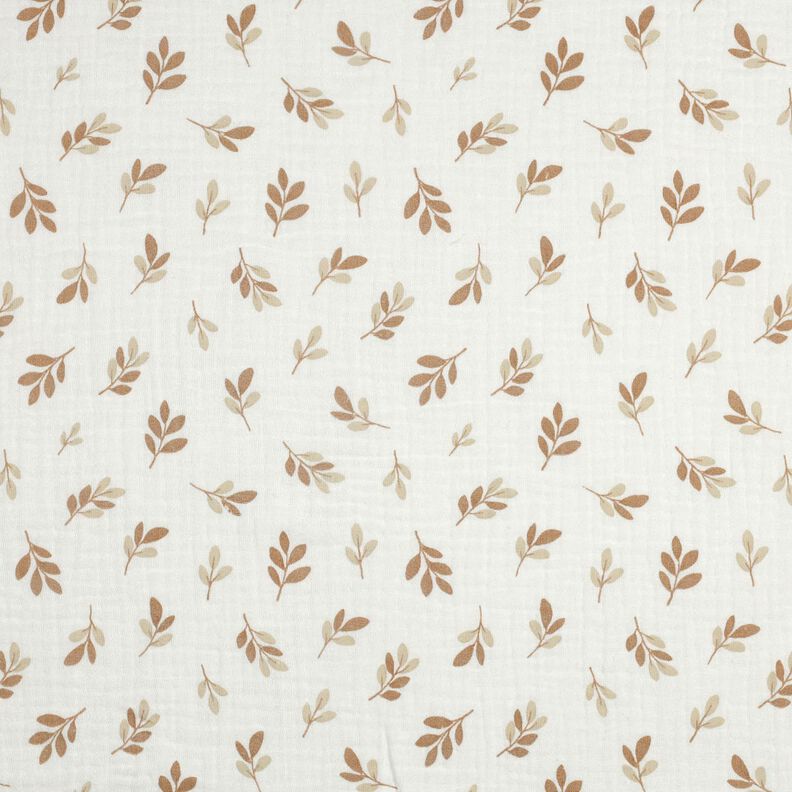 Mušelín / dvojitá mačkaná tkanina Větvičky | Poppy Fabrics – slonová kost/mocca, image number 1