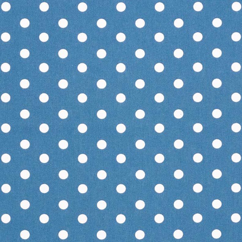 Bavlněný popelín Velké puntíky – džínově modrá/bílá,  image number 1