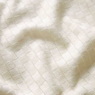 Jemný úplet s texturou – vlněná bílá, 
