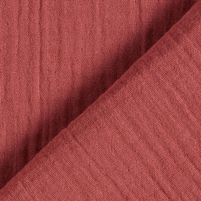GOTS Mušelín / dvojitá mačkaná tkanina | Tula – karmínově červená,  image number 4