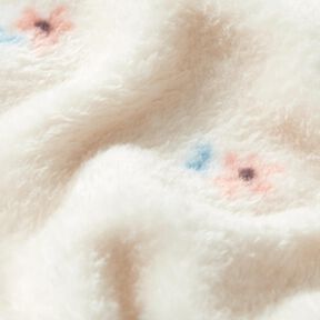 Hebký fleece Malé kytičky – světle béžová/lososová, 