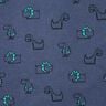Bavlněný flanel Drzí dinosauři | Poppy Fabrics – džínově modrá/smaragdově zelená,  thumbnail number 1