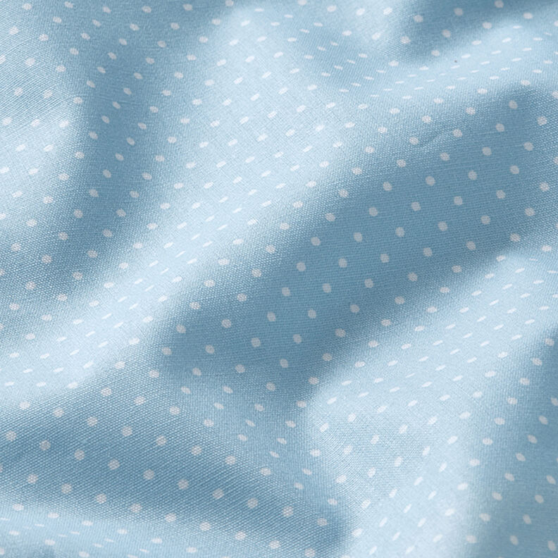 Bavlněný popelín Malé puntíky – světle modra/bílá, image number 2