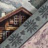 Dekorační panel Gobelín Jelen a horská chata – hnědá/zelená,  thumbnail number 4