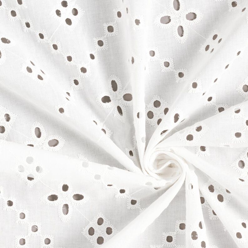 Bavlněná tkanina s očky – bílá,  image number 3