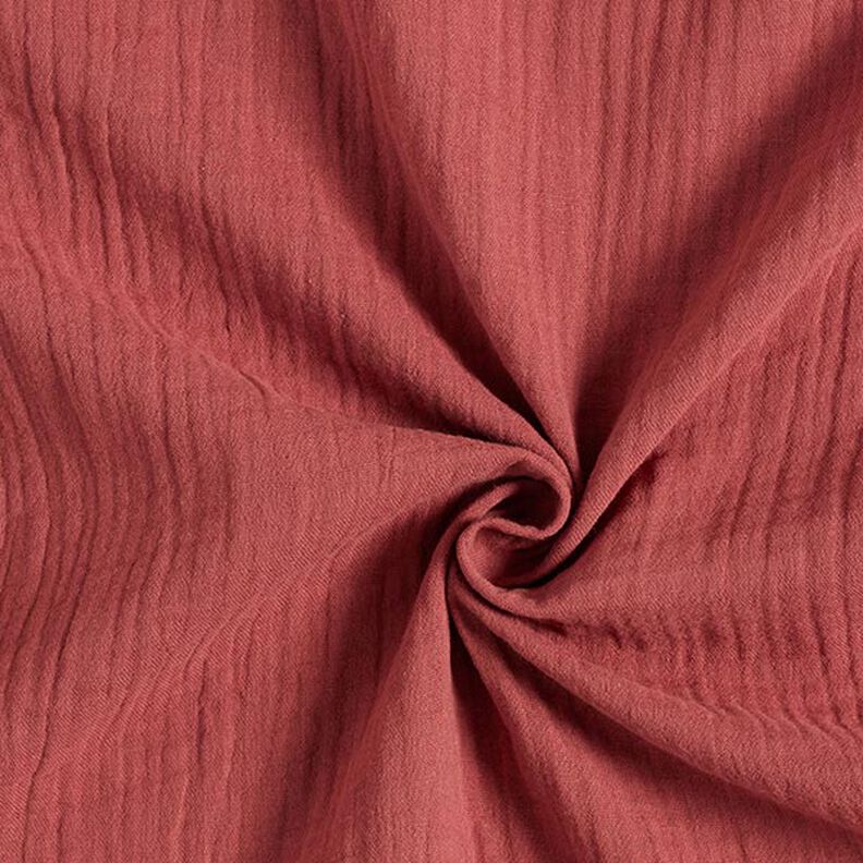 GOTS Mušelín / dvojitá mačkaná tkanina | Tula – karmínově červená,  image number 1