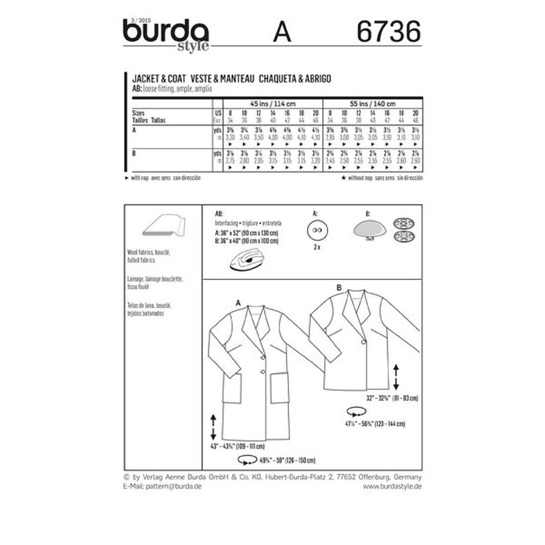 Kabátek / Plášť, Burda 6736,  image number 7
