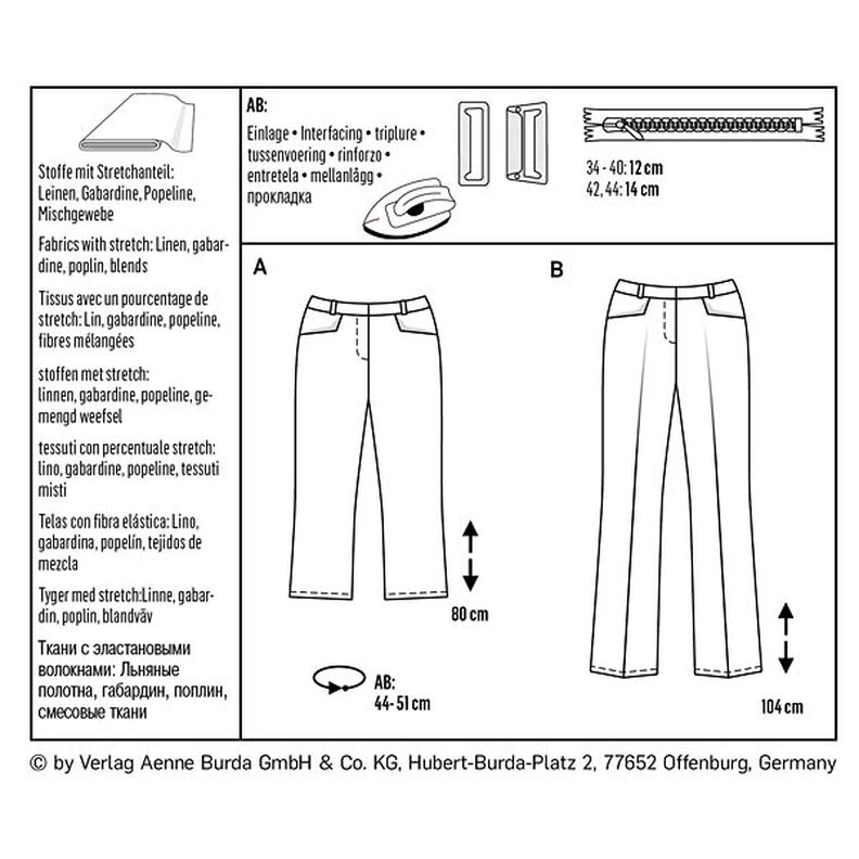 Kalhoty | Kalhoty s 7/8 délkou, Burda 6432 | 34 - 46,  image number 6
