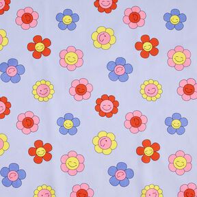 Povrstvená bavlna Veselé květiny | Poppy Fabrics – baby modra/růžová, 