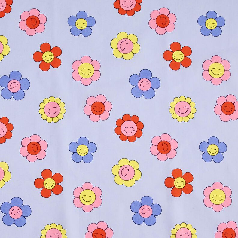 Povrstvená bavlna Veselé květiny | Poppy Fabrics – baby modra/růžová,  image number 1