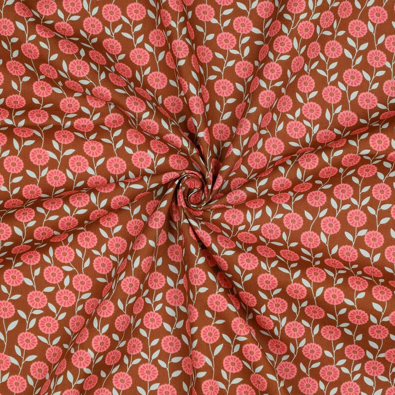 Bavlněný popelín Letní květiny | Poppy Fabrics – humrová/bronzová,  image number 3