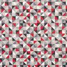 Dekorační látka Polopanama retro kosočtvercový vzor – červená/šedá,  thumbnail number 1