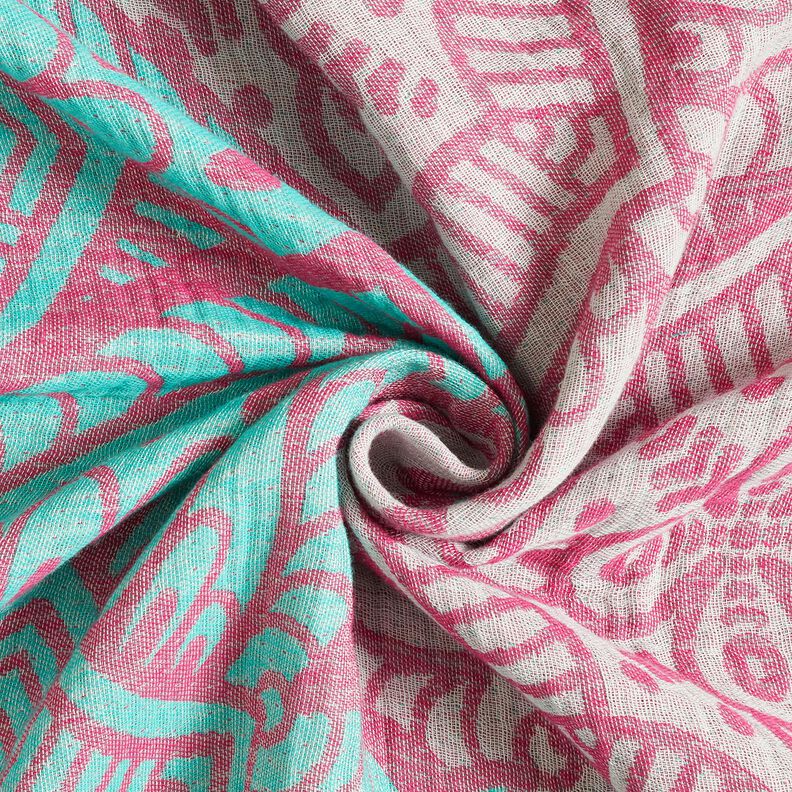 Plážové oblečení Hamamtuch Jacquard-Ornamente – máta peprná/purpurová, image number 3