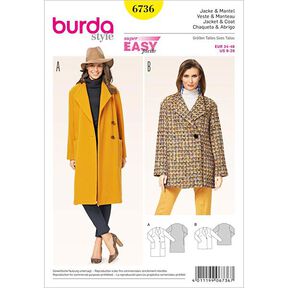 Kabátek / Plášť, Burda 6736, 
