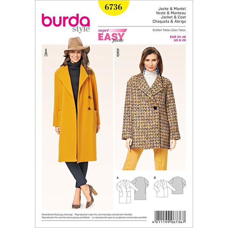 Kabátek / Plášť, Burda 6736,  image number 1