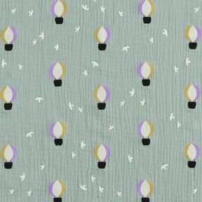 Mušelín / dvojitá mačkaná tkanina Balóny | Poppy Fabrics – rákosove zelená, 