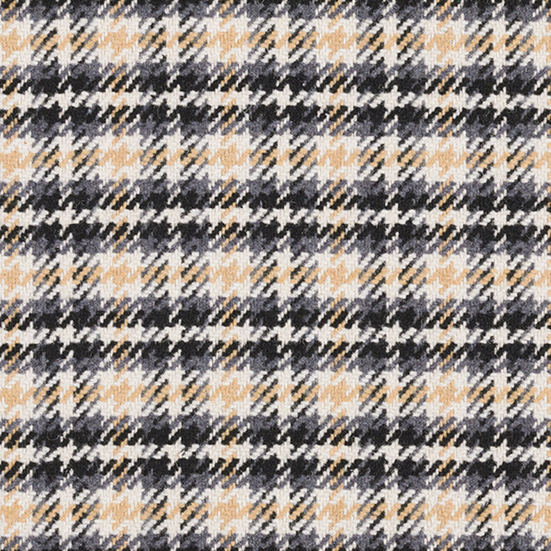 Kabátová látka klasická károvaná – vlněná bílá/antracitová,  image number 1