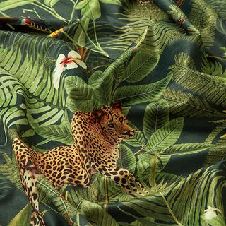 Dekorativní samet Levhart v džungli – zelená, 