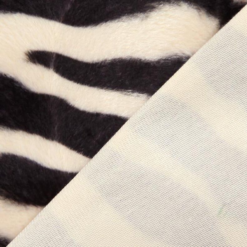Imitace zvířecí kůže zebra – kremová/černá,  image number 3