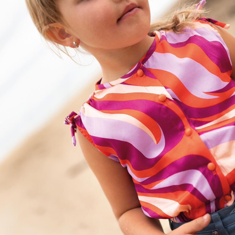 Bavlněný satén Retro vlny | Poppy Fabrics – purpurová/oranžová,  image number 5