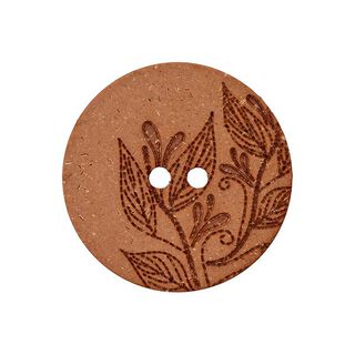 Konopno/polyesterový knoflík Recycling 2dírkový – hnědá, 